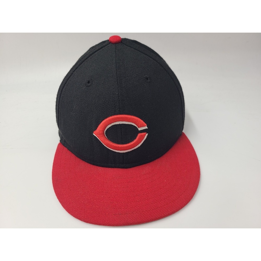 Youth Cincinnati Reds New Era 59Fifty Fitted 6 3/4 Hat Cap Wool MLB Black Red